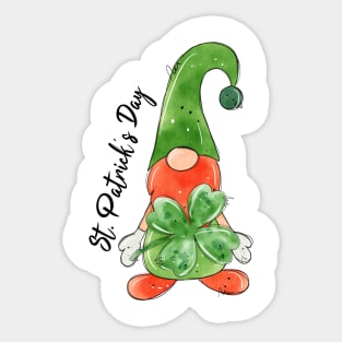 Gnome. St patrick's day.Clover Sticker